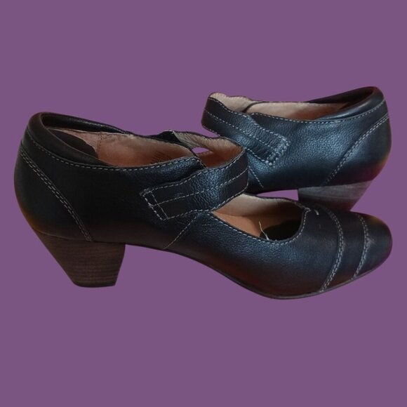 Taos Angel Mary Jane Black Leather With Strap Size 8 - Picture 13 of 16